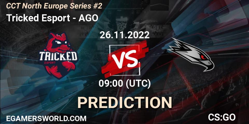 Tricked Esport contre AGO : prédiction de match. 26.11.2022 at 09:00. Counter-Strike (CS2), CCT North Europe Series #2