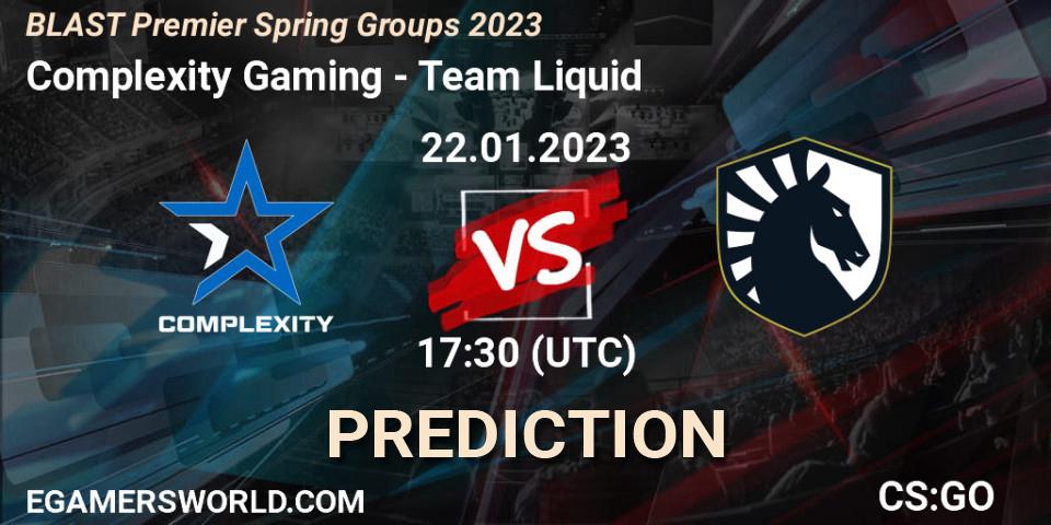 Complexity Gaming contre Team Liquid : prédiction de match. 22.01.23. CS2 (CS:GO), BLAST Premier Spring Groups 2023