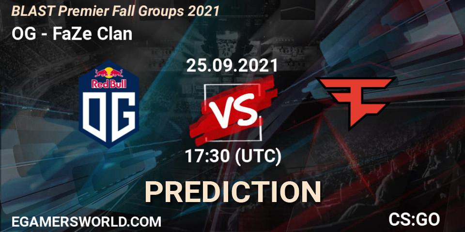 OG contre FaZe Clan : prédiction de match. 25.09.2021 at 18:30. Counter-Strike (CS2), BLAST Premier Fall Groups 2021