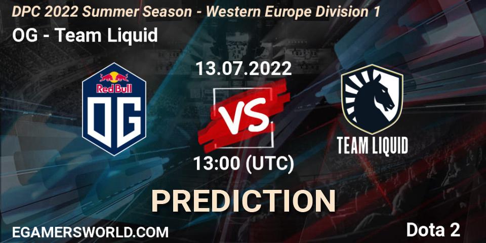 OG contre Team Liquid : prédiction de match. 13.07.2022 at 12:55. Dota 2, DPC WEU 2021/2022 Tour 3: Division I