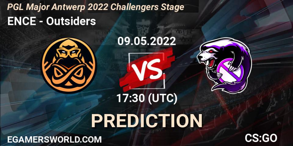 ENCE contre Outsiders : prédiction de match. 09.05.2022 at 18:10. Counter-Strike (CS2), PGL Major Antwerp 2022 Challengers Stage