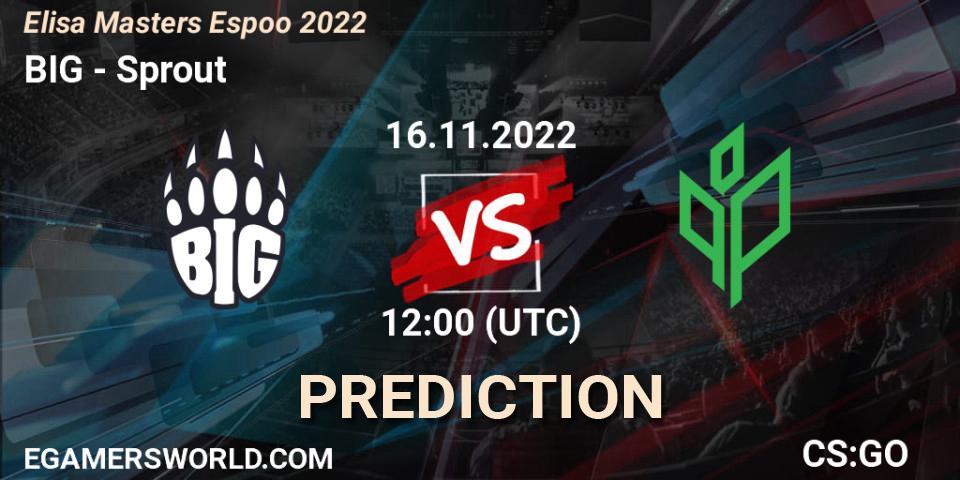 BIG contre Sprout : prédiction de match. 16.11.22. CS2 (CS:GO), Elisa Masters Espoo 2022