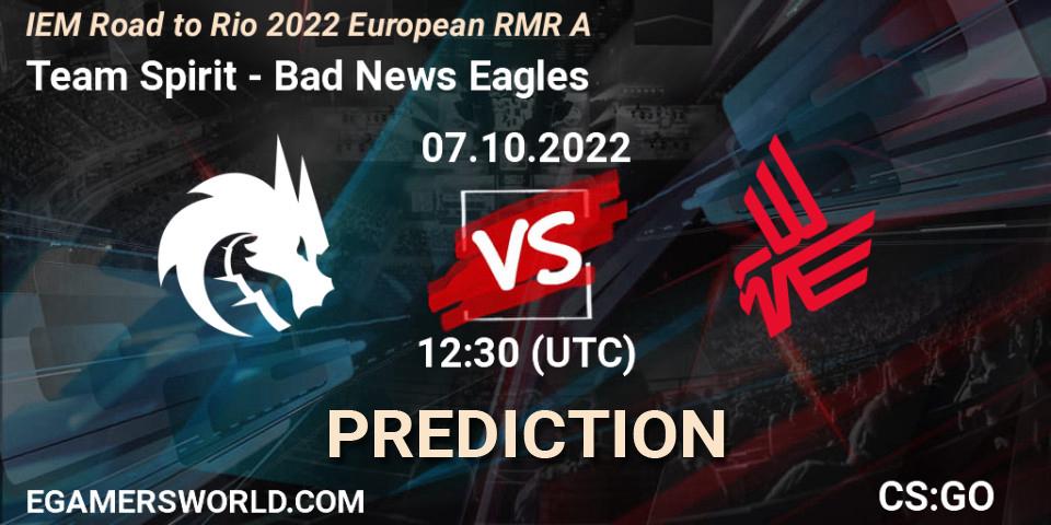 Team Spirit contre Bad News Eagles : prédiction de match. 07.10.22. CS2 (CS:GO), IEM Road to Rio 2022 European RMR A