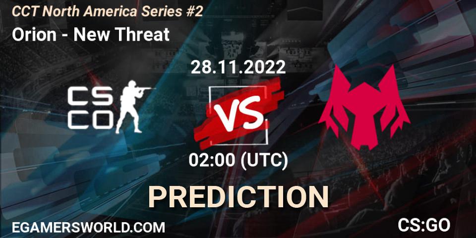 Orion contre New Threat : prédiction de match. 28.11.22. CS2 (CS:GO), CCT North America Series #2