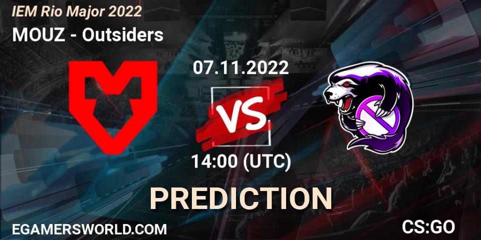 MOUZ contre Outsiders : prédiction de match. 07.11.22. CS2 (CS:GO), IEM Rio Major 2022