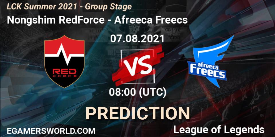 Nongshim RedForce contre Afreeca Freecs : prédiction de match. 07.08.2021 at 08:00. LoL, LCK Summer 2021 - Group Stage