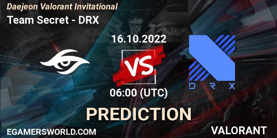 Team Secret contre DRX : prédiction de match. 16.10.22. VALORANT, Daejeon Valorant Invitational