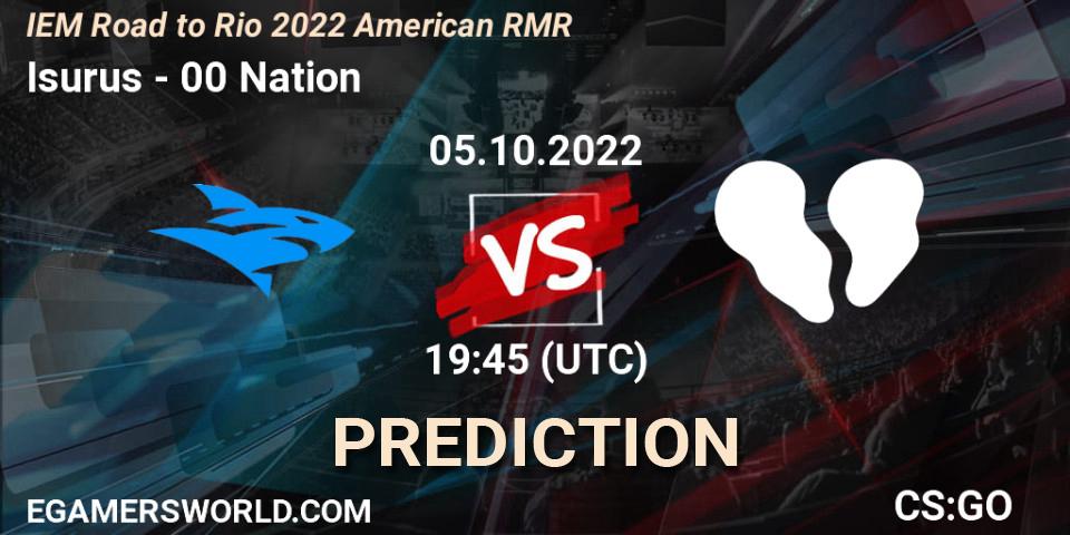 Isurus contre 00 Nation : prédiction de match. 05.10.22. CS2 (CS:GO), IEM Road to Rio 2022 American RMR