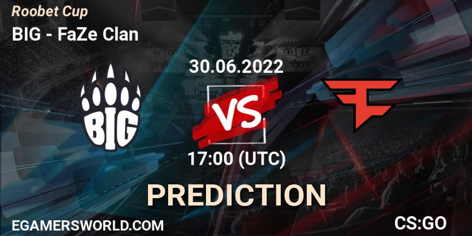BIG contre FaZe Clan : prédiction de match. 30.06.2022 at 17:00. Counter-Strike (CS2), Roobet Cup