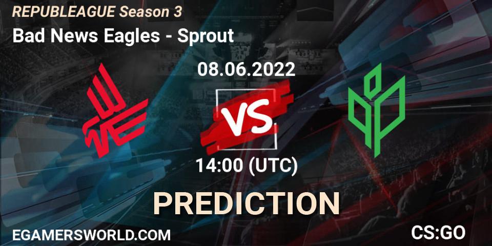 Bad News Eagles contre Sprout : prédiction de match. 08.06.22. CS2 (CS:GO), REPUBLEAGUE Season 3
