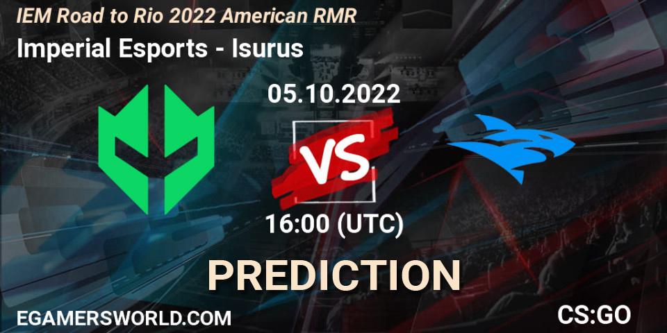 Imperial Esports contre Isurus : prédiction de match. 05.10.22. CS2 (CS:GO), IEM Road to Rio 2022 American RMR
