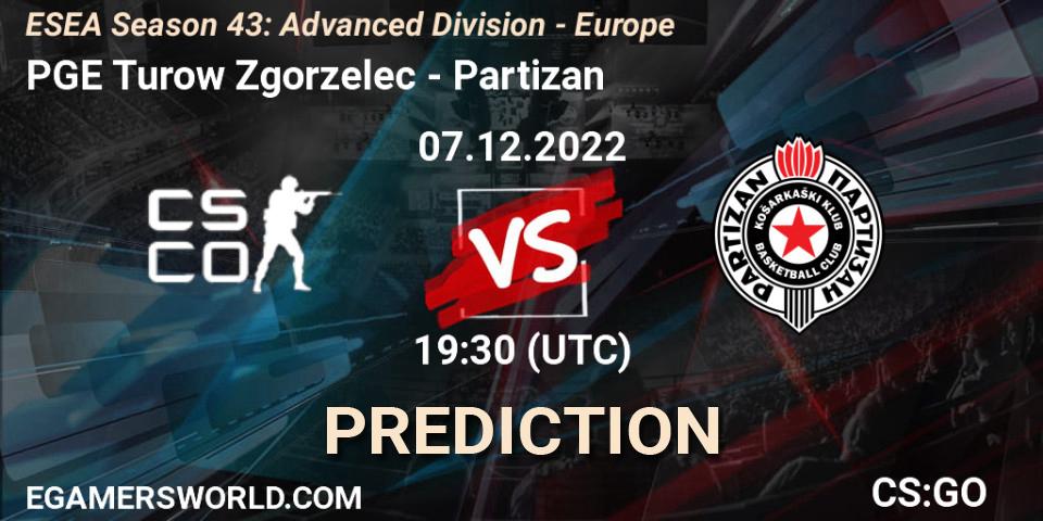 PGE Turow Zgorzelec contre Partizan : prédiction de match. 07.12.22. CS2 (CS:GO), ESEA Season 43: Advanced Division - Europe