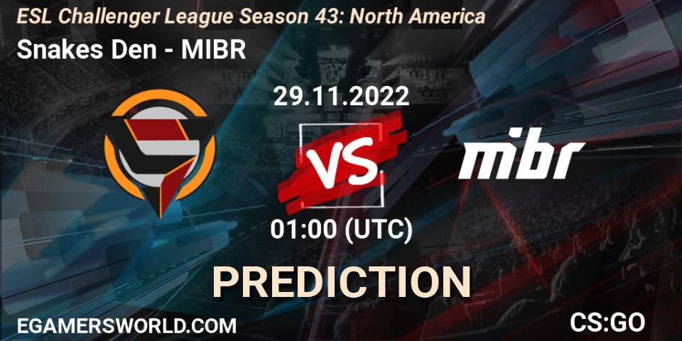 Snakes Den contre MIBR : prédiction de match. 29.11.22. CS2 (CS:GO), ESL Challenger League Season 43: North America
