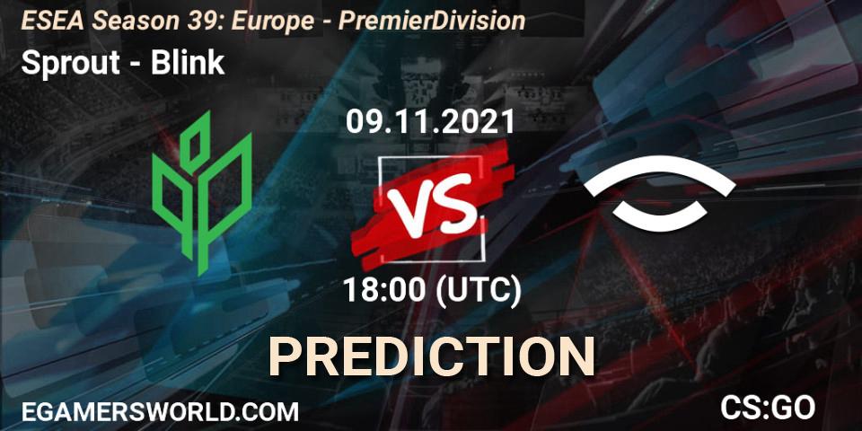 Sprout contre Blink : prédiction de match. 09.11.2021 at 18:00. Counter-Strike (CS2), ESEA Season 39: Europe - Premier Division