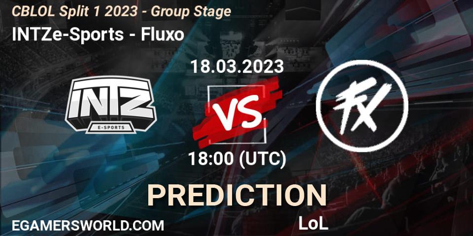 INTZ e-Sports contre Fluxo : prédiction de match. 18.03.2023 at 18:00. LoL, CBLOL Split 1 2023 - Group Stage