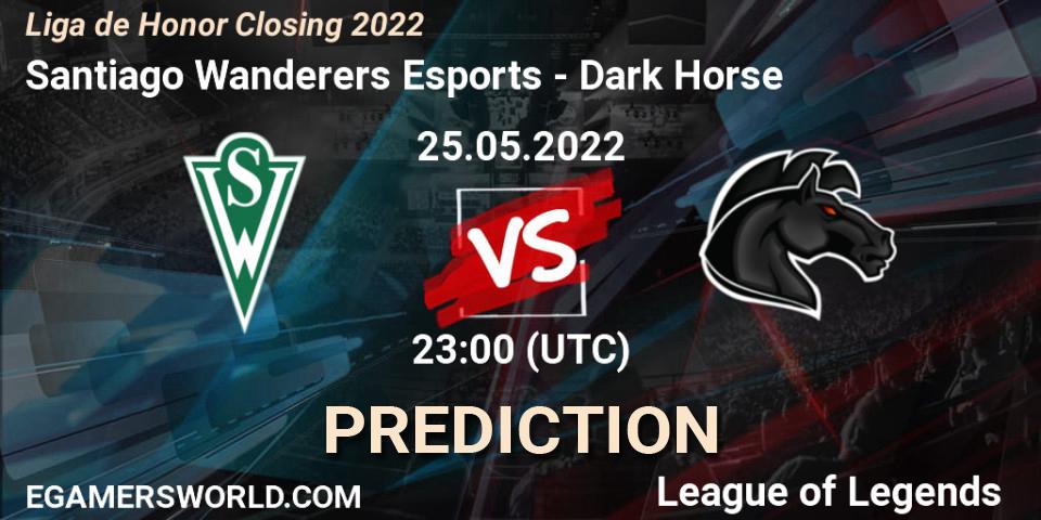 Santiago Wanderers Esports contre Dark Horse : prédiction de match. 25.05.2022 at 23:00. LoL, Liga de Honor Closing 2022