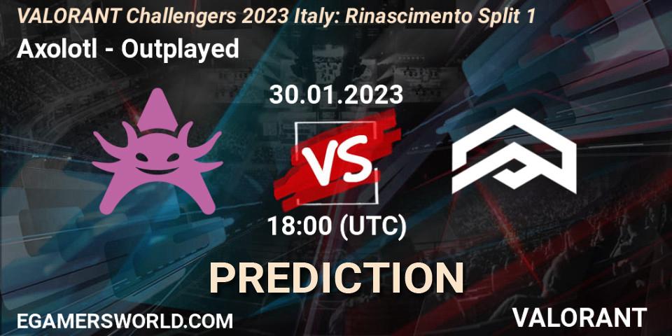 Axolotl contre Outplayed : prédiction de match. 30.01.23. VALORANT, VALORANT Challengers 2023 Italy: Rinascimento Split 1