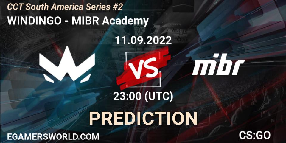 WINDINGO contre MIBR Academy : prédiction de match. 11.09.2022 at 23:30. Counter-Strike (CS2), CCT South America Series #2