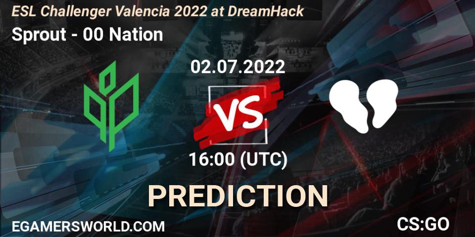Sprout contre 00 Nation : prédiction de match. 02.07.2022 at 16:10. Counter-Strike (CS2), ESL Challenger Valencia 2022 at DreamHack