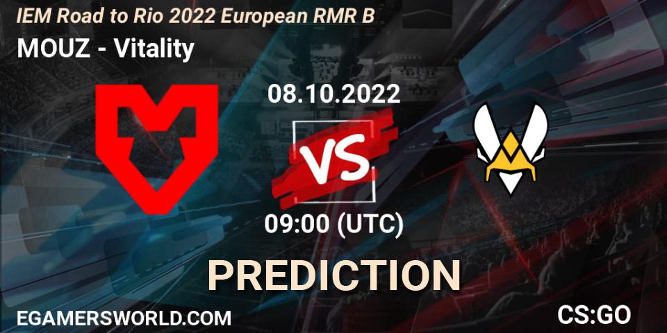 MOUZ contre Vitality : prédiction de match. 08.10.22. CS2 (CS:GO), IEM Road to Rio 2022 European RMR B