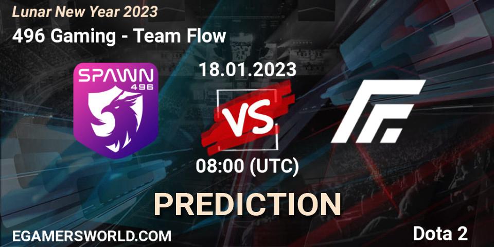 496 Gaming contre Team Flow : prédiction de match. 18.01.2023 at 08:53. Dota 2, Lunar New Year 2023