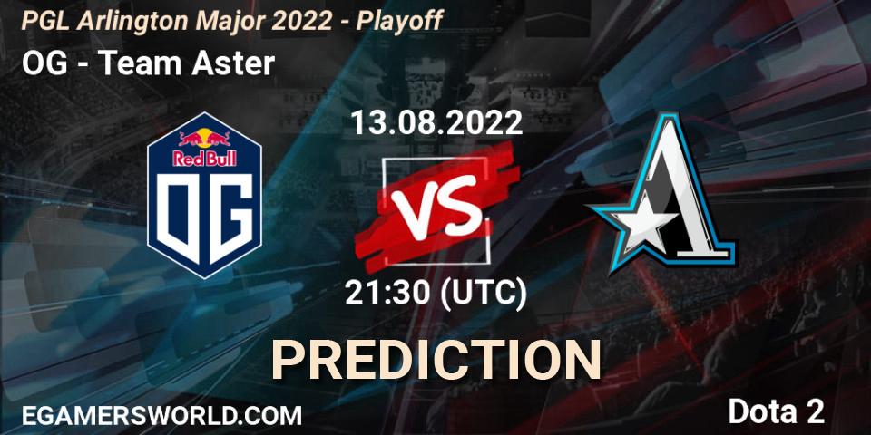 OG contre Team Aster : prédiction de match. 13.08.22. Dota 2, PGL Arlington Major 2022 - Playoff