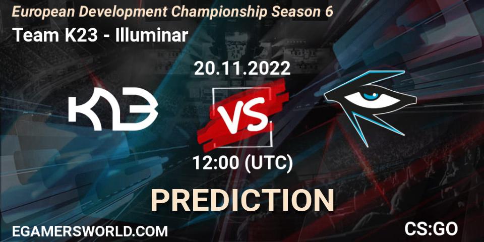 Team K23 contre Illuminar : prédiction de match. 20.11.22. CS2 (CS:GO), European Development Championship Season 6
