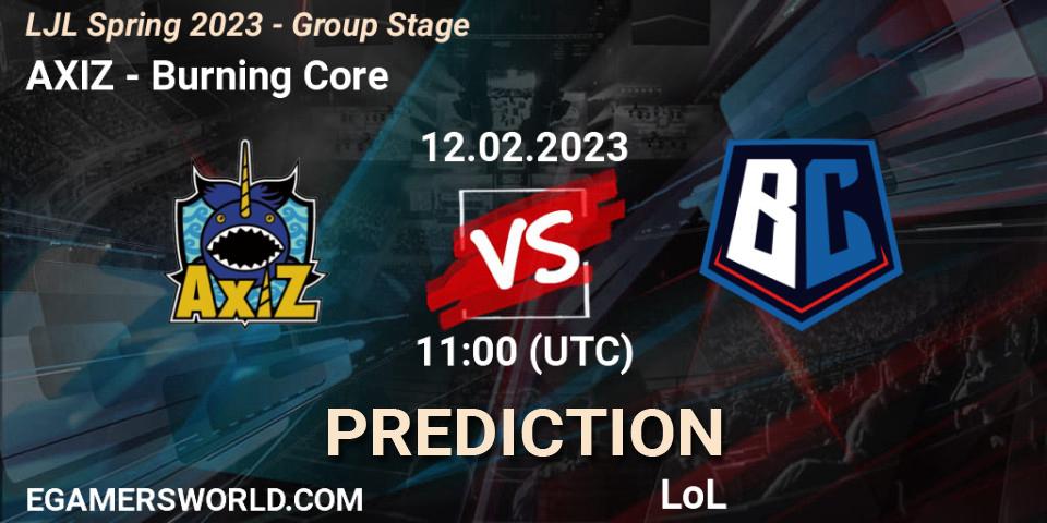 AXIZ contre Burning Core : prédiction de match. 12.02.23. LoL, LJL Spring 2023 - Group Stage