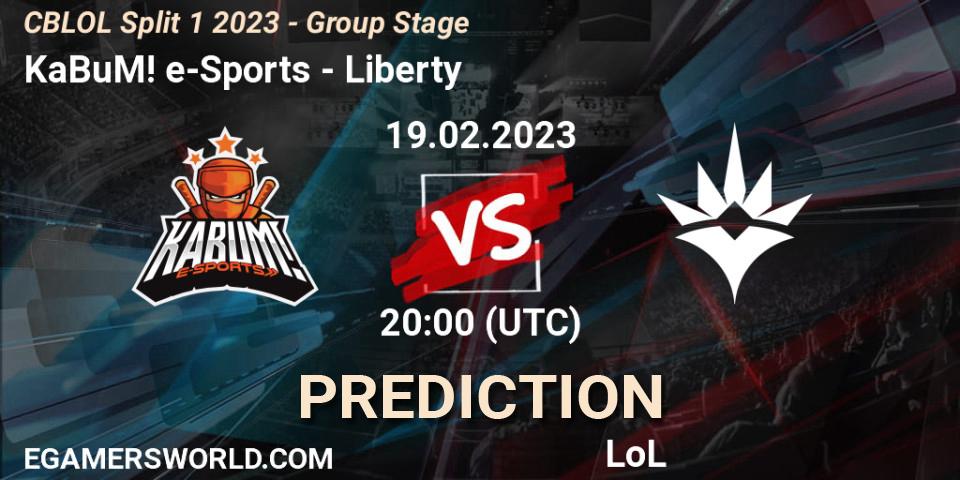 KaBuM! e-Sports contre Liberty : prédiction de match. 19.02.2023 at 20:15. LoL, CBLOL Split 1 2023 - Group Stage