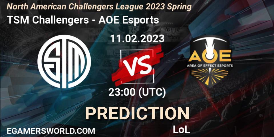 TSM Challengers contre AOE Esports : prédiction de match. 11.02.23. LoL, NACL 2023 Spring - Group Stage