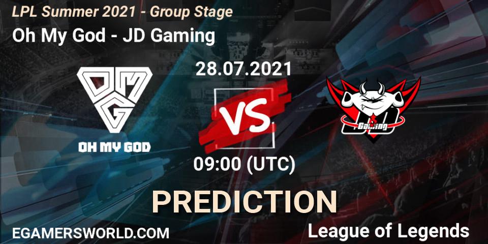 Oh My God contre JD Gaming : prédiction de match. 28.07.2021 at 09:00. LoL, LPL Summer 2021 - Group Stage