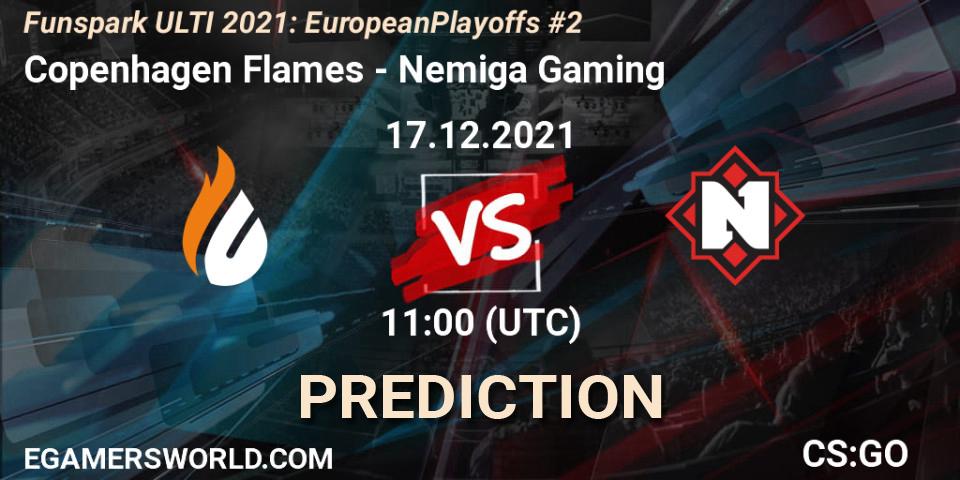 Copenhagen Flames contre Nemiga Gaming : prédiction de match. 17.12.2021 at 11:00. Counter-Strike (CS2), Funspark ULTI 2021: European Playoffs #2