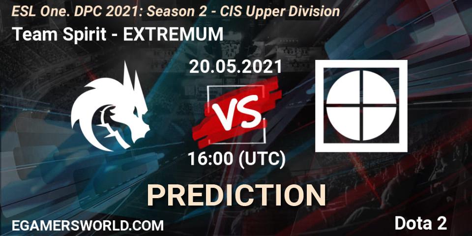 Team Spirit contre EXTREMUM : prédiction de match. 20.05.21. Dota 2, ESL One. DPC 2021: Season 2 - CIS Upper Division