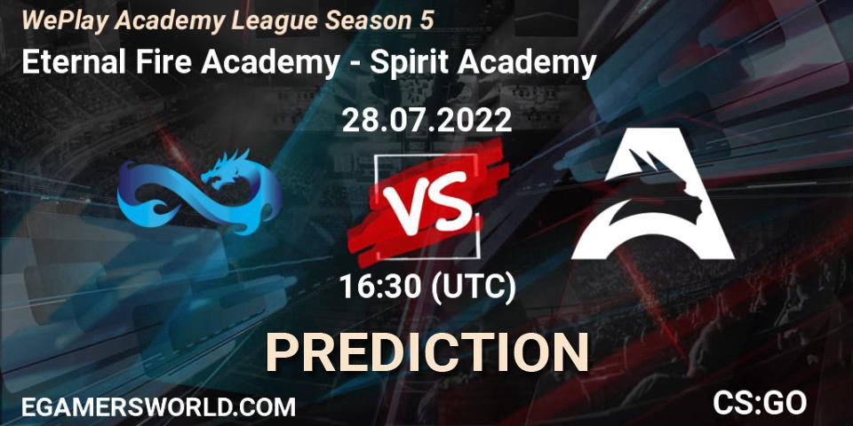 Eternal Fire Academy contre Spirit Academy : prédiction de match. 28.07.22. CS2 (CS:GO), WePlay Academy League Season 5