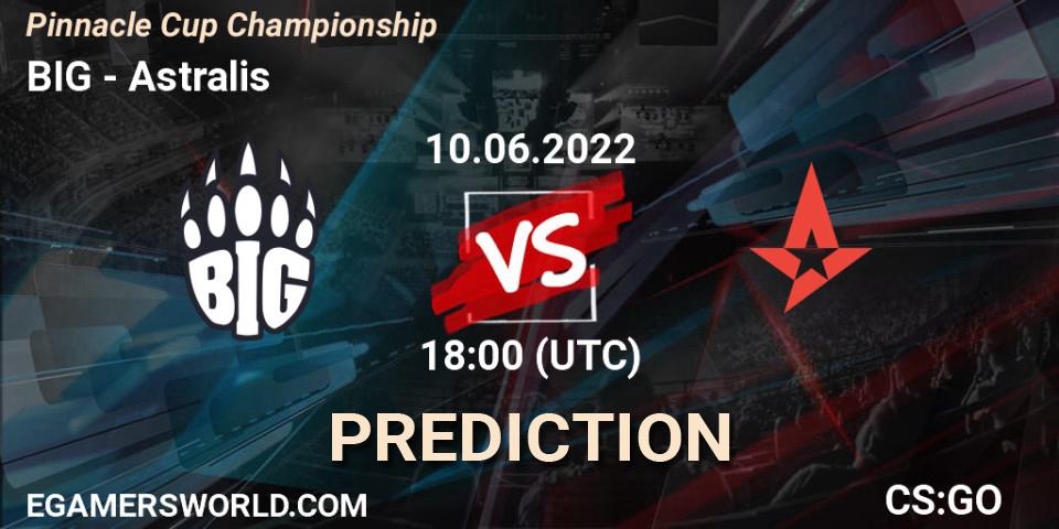 BIG contre Astralis : prédiction de match. 10.06.2022 at 18:00. Counter-Strike (CS2), Pinnacle Cup Championship