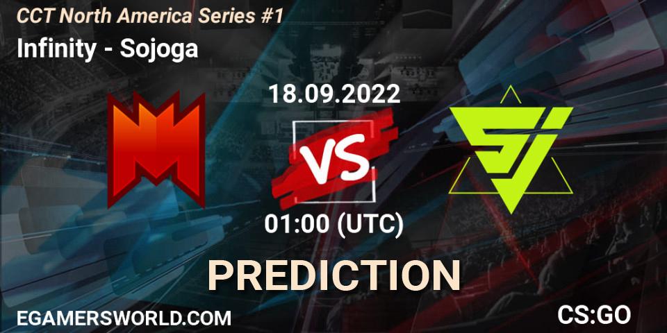 Infinity contre Sojoga : prédiction de match. 18.09.2022 at 01:00. Counter-Strike (CS2), CCT North America Series #1