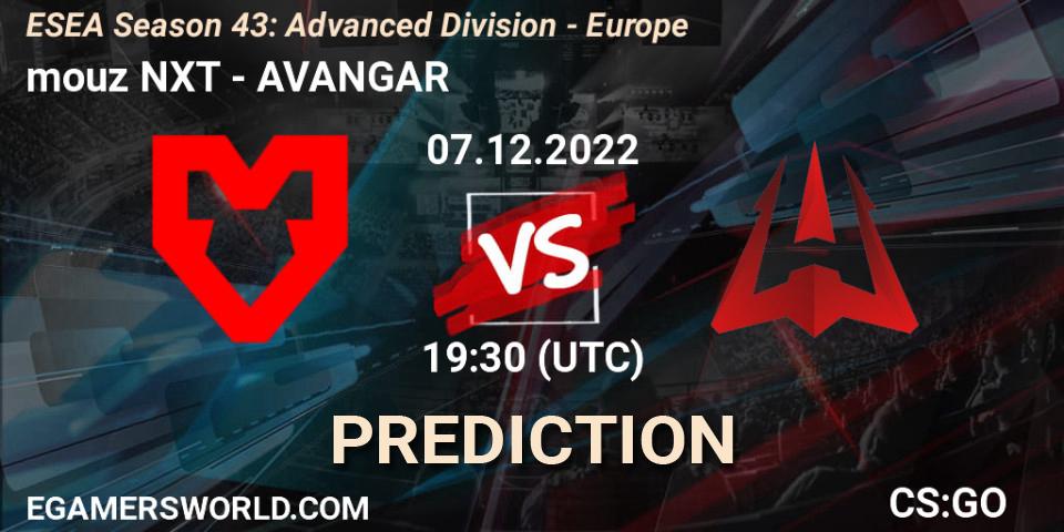 mouz NXT contre AVANGAR : prédiction de match. 07.12.22. CS2 (CS:GO), ESEA Season 43: Advanced Division - Europe