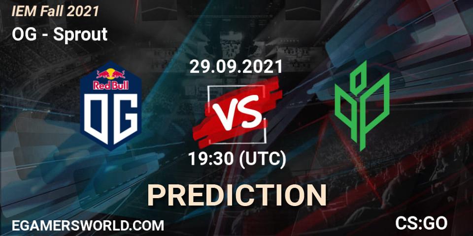 OG contre Sprout : prédiction de match. 29.09.2021 at 20:15. Counter-Strike (CS2), IEM Fall 2021: Europe RMR