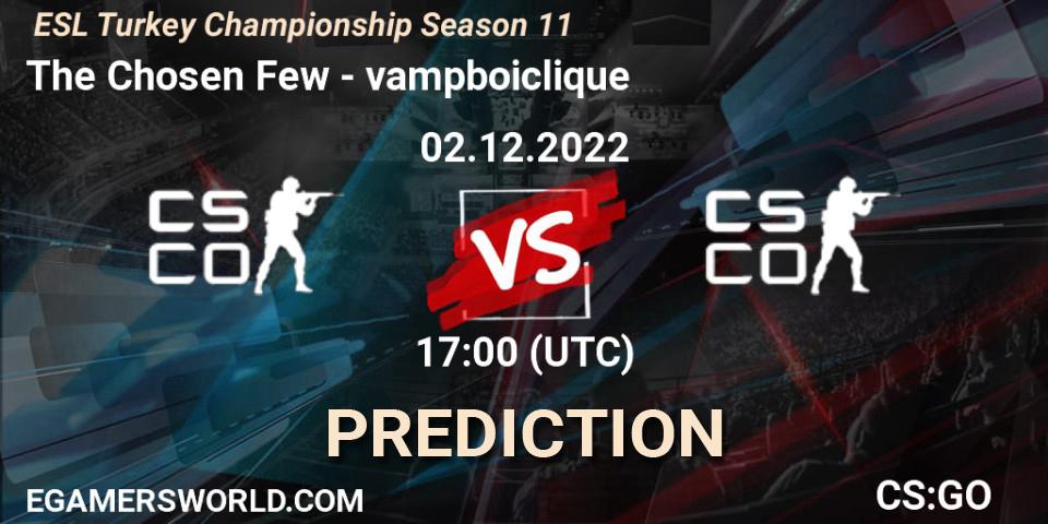 The Chosen Few contre vampboiclique : prédiction de match. 02.12.22. CS2 (CS:GO), ESL Türkiye Şampiyonası: Summer 2022