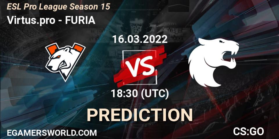 Outsiders contre FURIA : prédiction de match. 16.03.2022 at 19:00. Counter-Strike (CS2), ESL Pro League Season 15