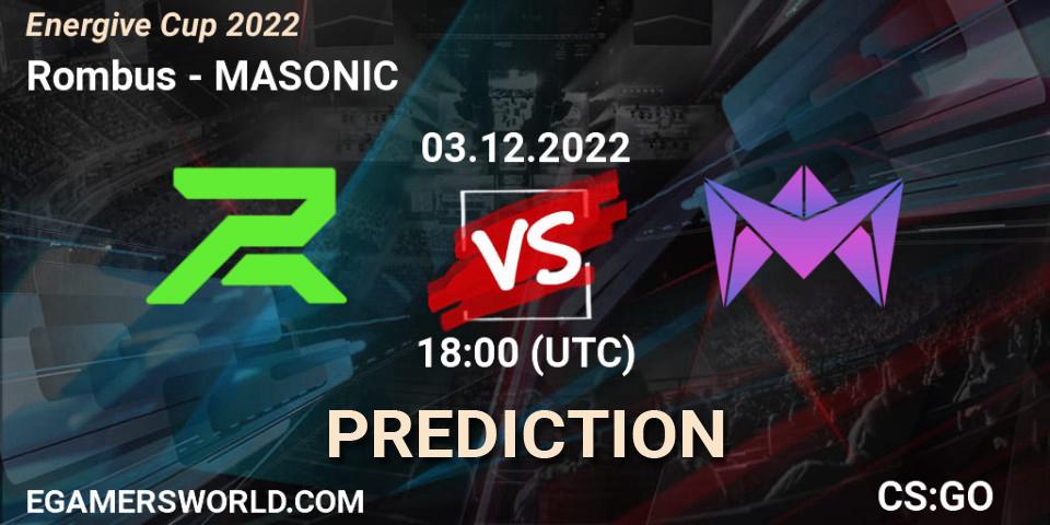 Rombus contre MASONIC : prédiction de match. 03.12.22. CS2 (CS:GO), Energive Cup 2022