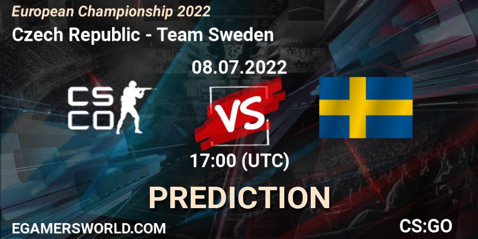Czech Republic contre Team Sweden : prédiction de match. 08.07.2022 at 14:00. Counter-Strike (CS2), European Championship 2022