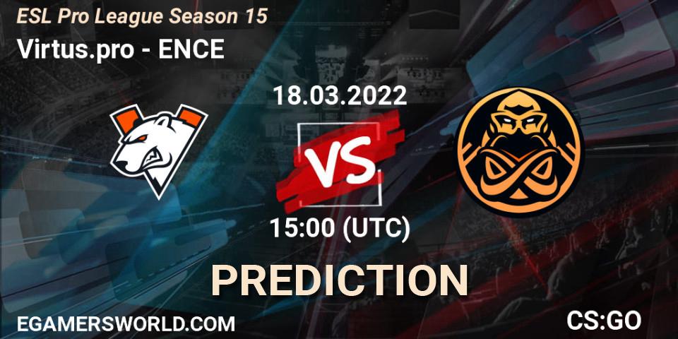 Outsiders contre ENCE : prédiction de match. 18.03.2022 at 15:30. Counter-Strike (CS2), ESL Pro League Season 15