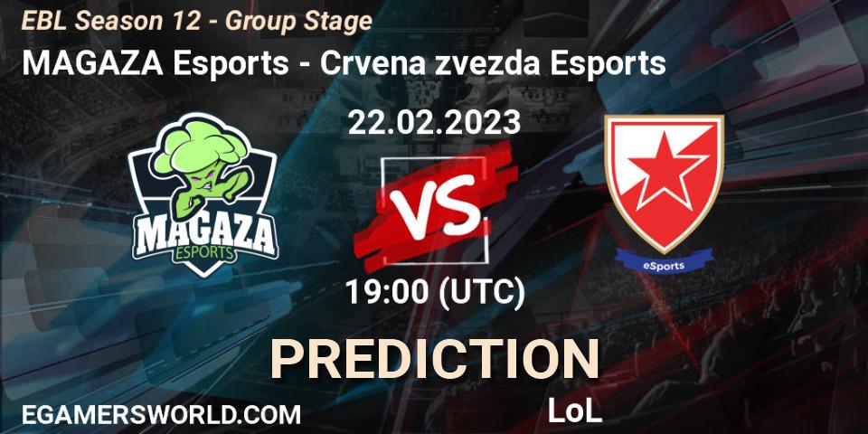 MAGAZA Esports contre Crvena zvezda Esports : prédiction de match. 22.02.23. LoL, EBL Season 12 - Group Stage