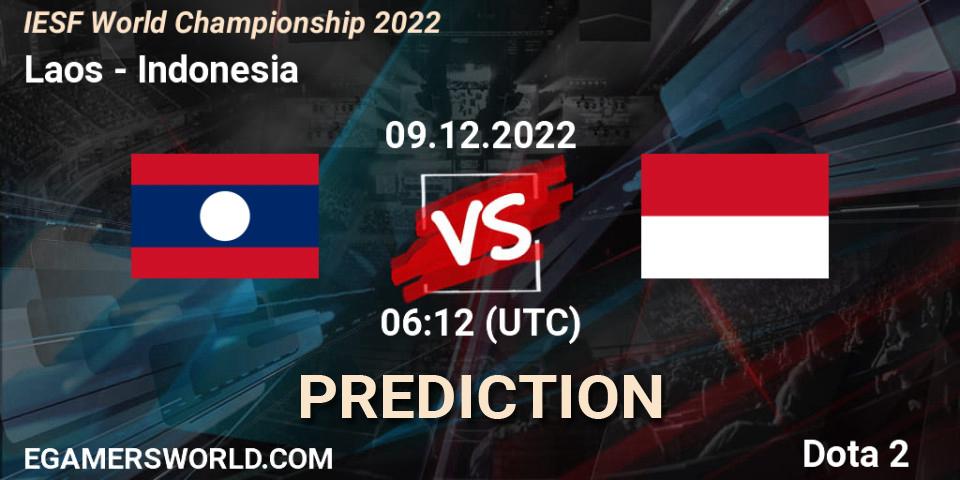 Laos contre Indonesia : prédiction de match. 09.12.2022 at 06:12. Dota 2, IESF World Championship 2022 