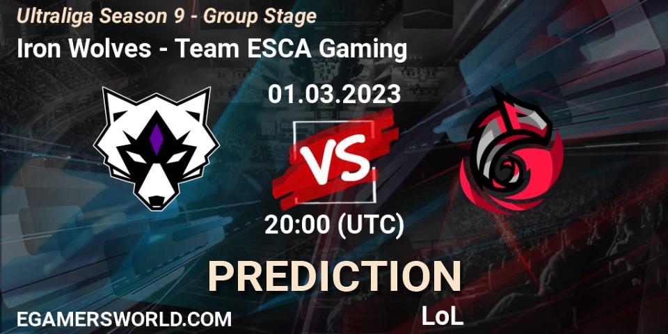 Iron Wolves contre Team ESCA Gaming : prédiction de match. 01.03.23. LoL, Ultraliga Season 9 - Group Stage