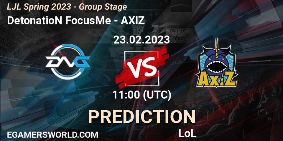 DetonatioN FocusMe contre AXIZ : prédiction de match. 23.02.23. LoL, LJL Spring 2023 - Group Stage