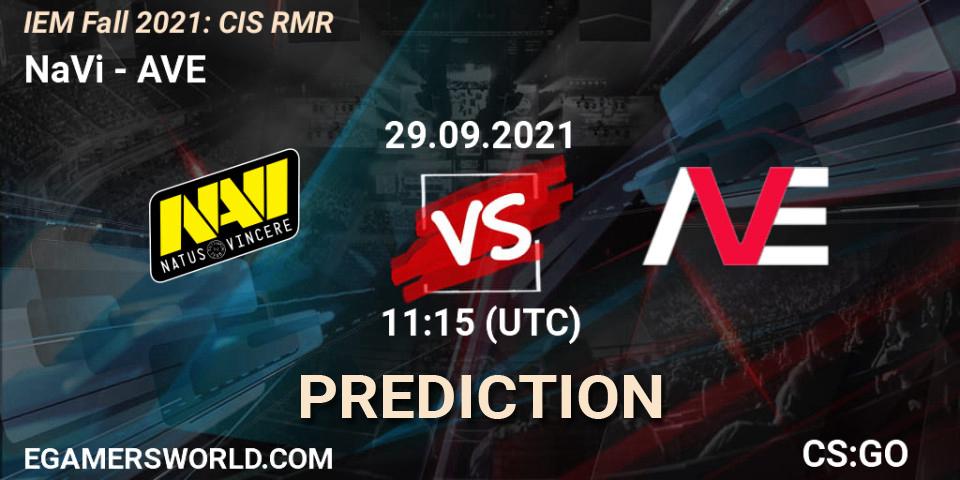 NaVi contre AVE : prédiction de match. 29.09.2021 at 11:15. Counter-Strike (CS2), IEM Fall 2021: CIS RMR