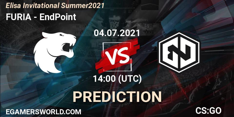 FURIA contre EndPoint : prédiction de match. 04.07.2021 at 14:00. Counter-Strike (CS2), Elisa Invitational Summer 2021