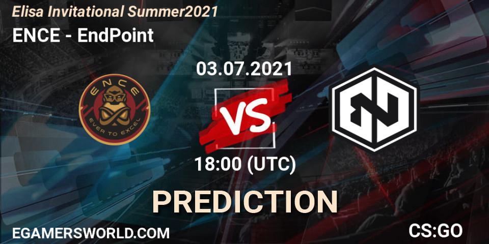 ENCE contre EndPoint : prédiction de match. 03.07.2021 at 18:00. Counter-Strike (CS2), Elisa Invitational Summer 2021
